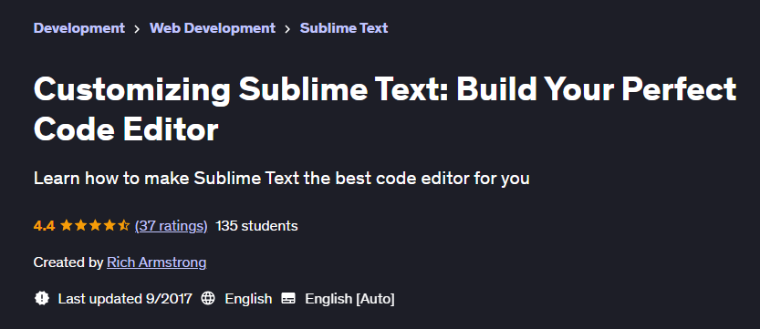 Pictures · Udemy — Customizing Sublime Text: Build Your Perfect Code Editor 2017-8