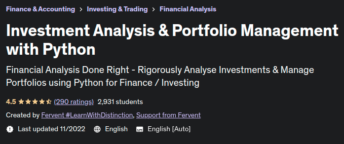 Pictures · Udemy — Investment Analysis & Portfolio Management with Python 2022-1