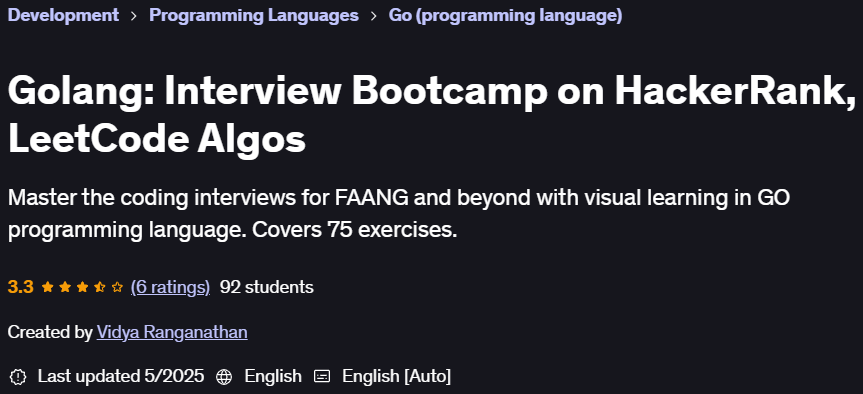 Pictures · Udemy — Golang: Interview Bootcamp on HackerRank, LeetCode Algos 2023-12