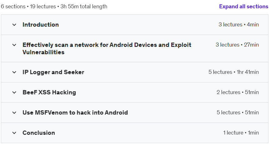 Course topics · Hacking Mobile Devices 2024-4