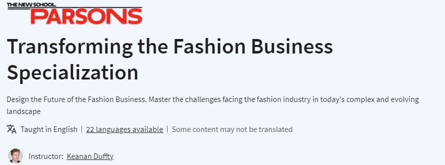 Pictures · Transforming the Fashion Business Specialization 2024-3