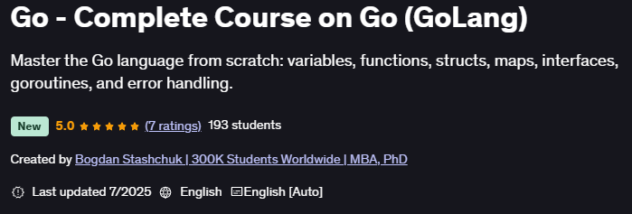 이미지 · Go - Complete Course on Go (GoLang)의 발음을 GoLang [en] 2025-6