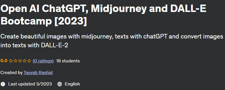 Pictures · Open AI ChatGPT, Midjourney and DALL-E Bootcamp [2023] 2023-3