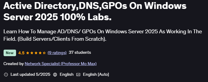 الصور · Active Directory، DNS، GPOs على Windows الخادم 2025 100% مختبرات 2025-3