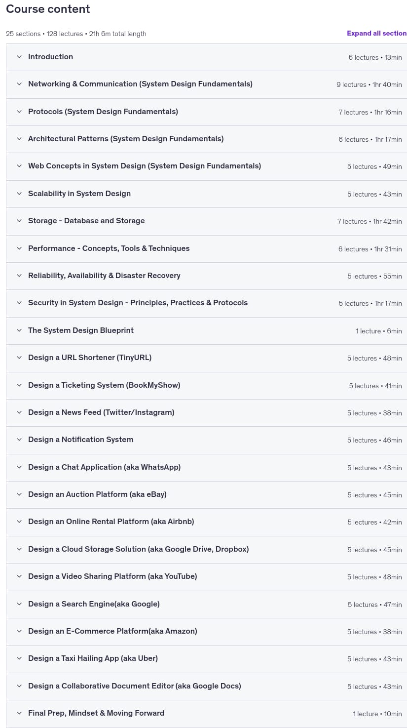Course topics · Mastering System Design: From Basics to Cracking Interviews 2026-7