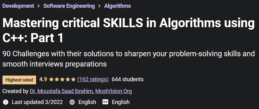 Pictures · Mastering critical SKILLS in Algorithms using C++: Part 1 2022-3