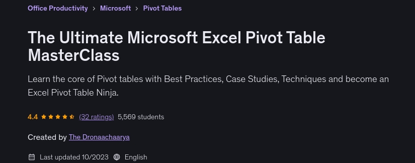 चित्र · अंतिम Microsoft Excel पिच टेबल विस्तृत कोर्स 2023-10
