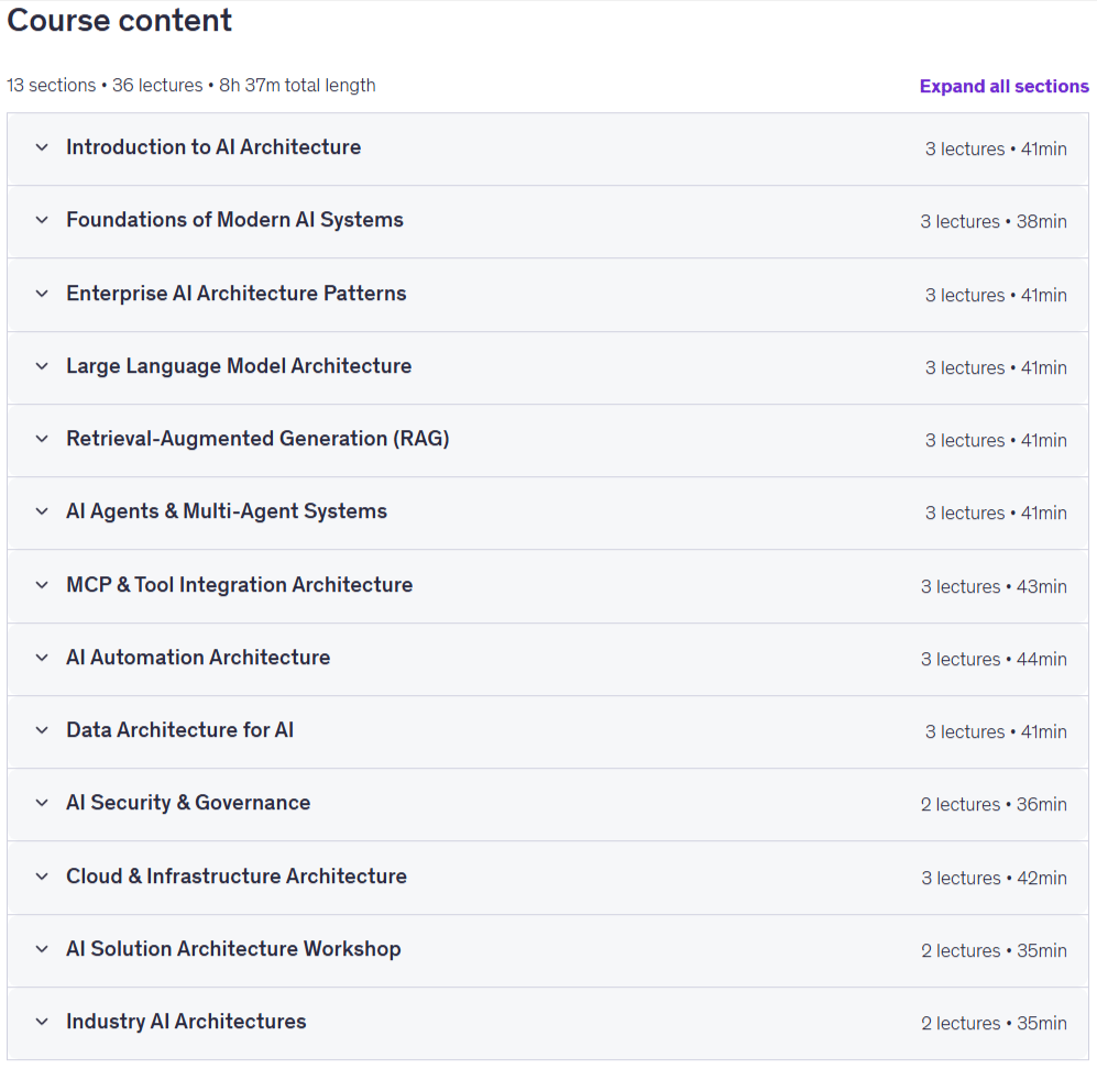 Sujets du cours · complète AI Architecture Bootcamp : de RAG à Agents 2026-6