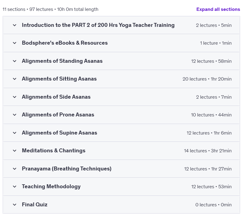Course topics · Udemy — 200 Hours Yoga Teacher Training – Part 2 (Yoga Alliance) 2022-5