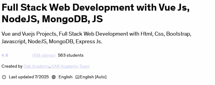 Pictures · Full Stack Web Development with Vue Js, NodeJS, MongoDB, JS 2025-7