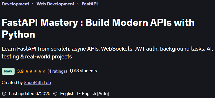 Pictures · Udemy — FastAPI Mastery : Build Modern APIs with Python 2025-6