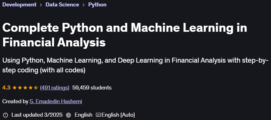 Pictures · Udemy — Complete Python and Machine Learning in Financial Analysis 2025-3