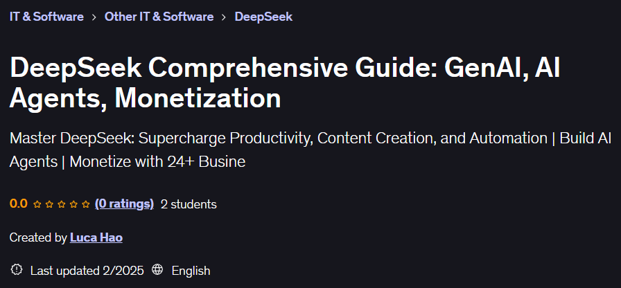 Images · Guide complet de DeepSeek : GenAI, AI Monétaire, Monétisation 2025-1