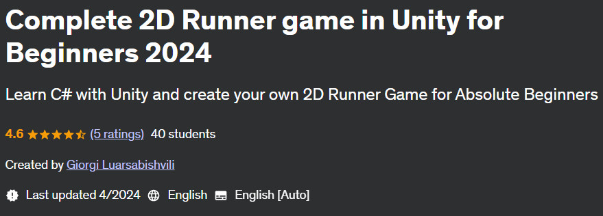 Pictures · Udemy — Complete 2D Runner game in Unity for Beginners 2024 2024-4