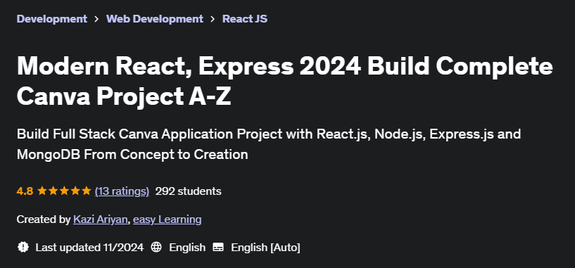 Pictures · Udemy — Modern React, Express 2024 Build Complete Canva Project A-Z 2024-5