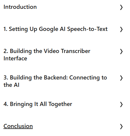Course topics · LinkedIn — Building a Video Transcriber with Node.js and Google AI Speech-To-Text API 2023-12