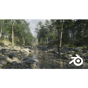 Creating a fir and pine forest in Blender 2023-6