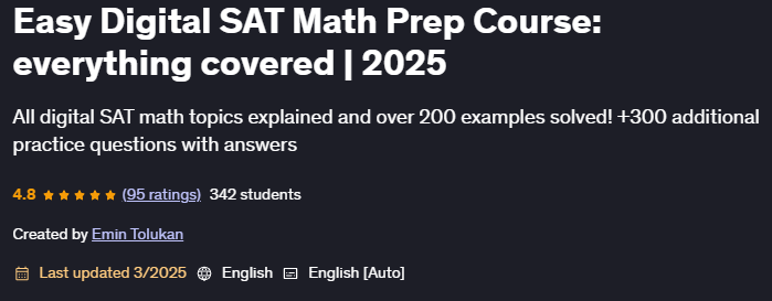 Bilder · Easy Digital SAT Math Prep Course: alles abgedeckt 2023-6