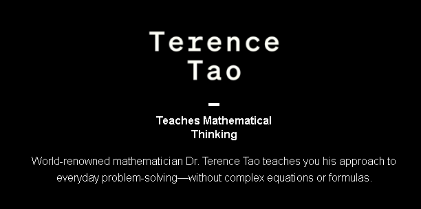 Pictures · MasterClass — Terence Tao Teaches Mathematical Thinking 2022-1