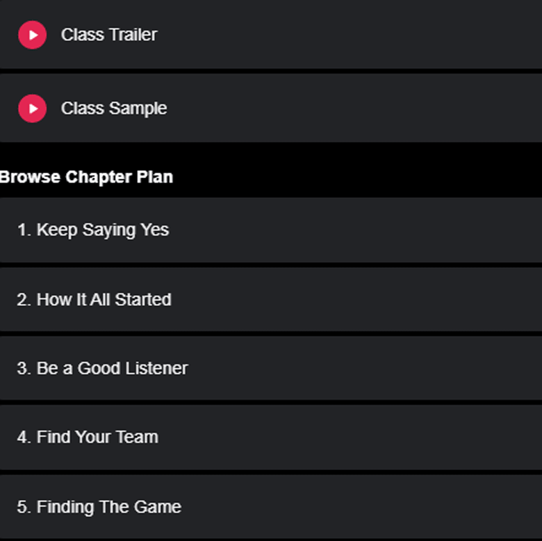 Course topics · Masterclass — Prepare to Be Unprepared 2023-12