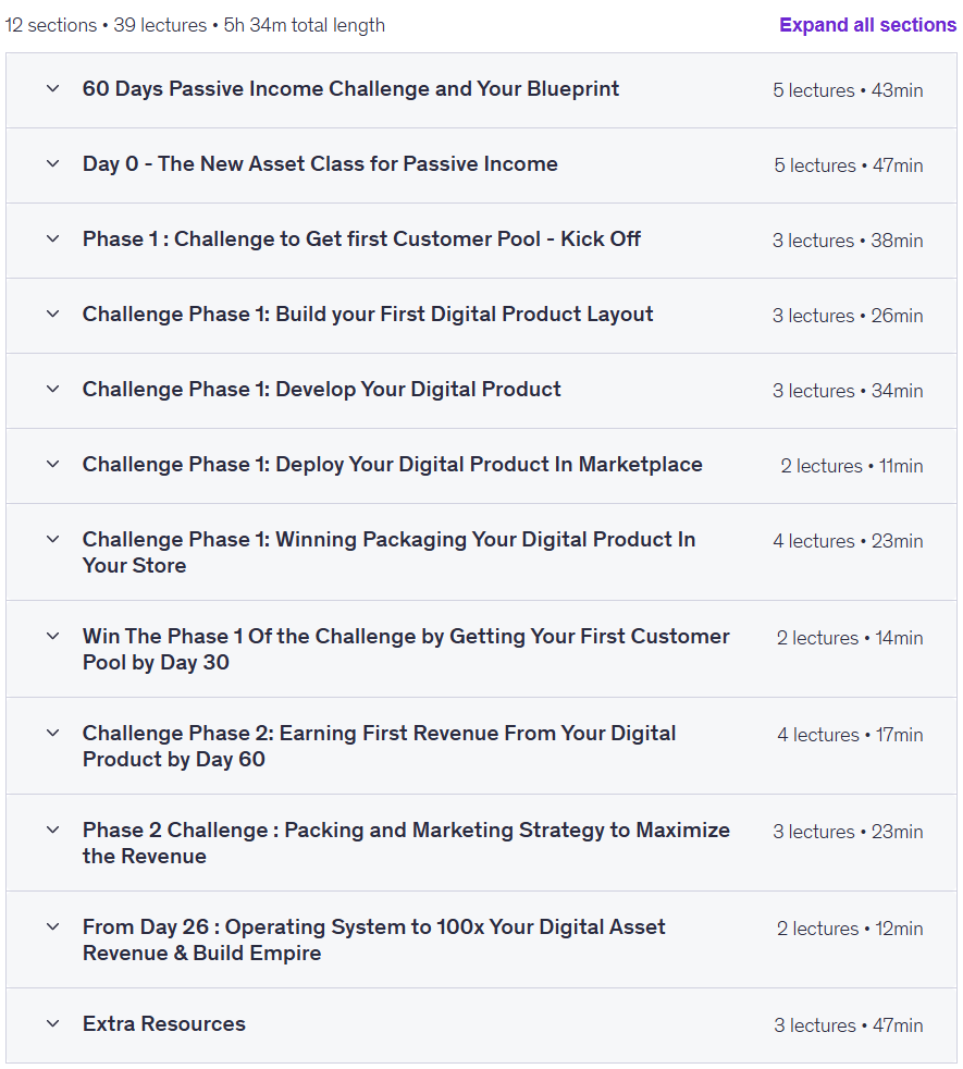 Course topics · Passive Income OS : Build Monthly Recurring Digital Revenue 2025-8