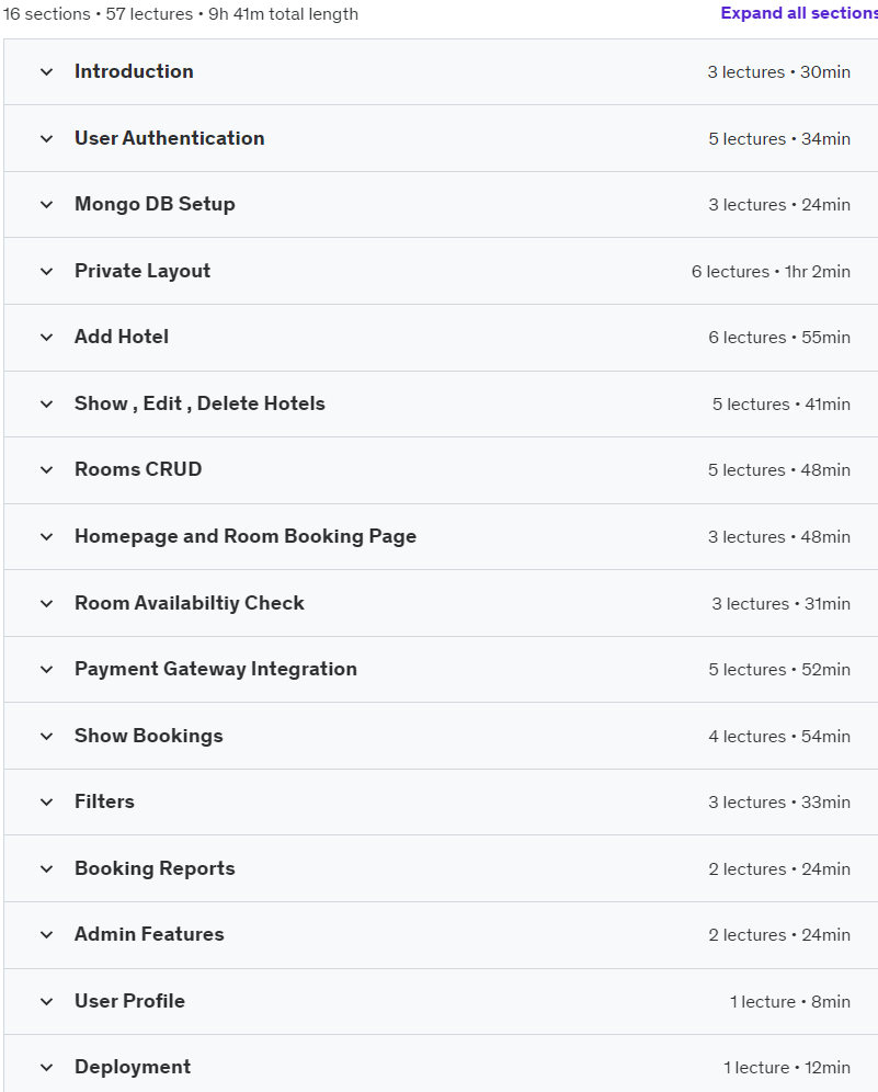 Course topics · Next.js 14 Hotel Rooms Booking App 2024 2024-3