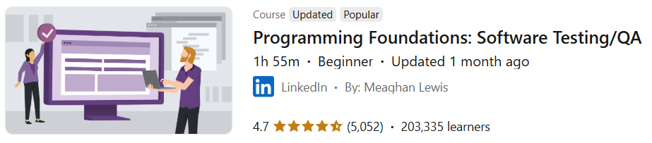Pictures · LinkedIn — Programming Foundations: Software Testing/QA 2024-12