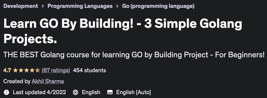 Pictures · Udemy — Learn GO By Building! – 3 Simple Golang Projects. 2022-4