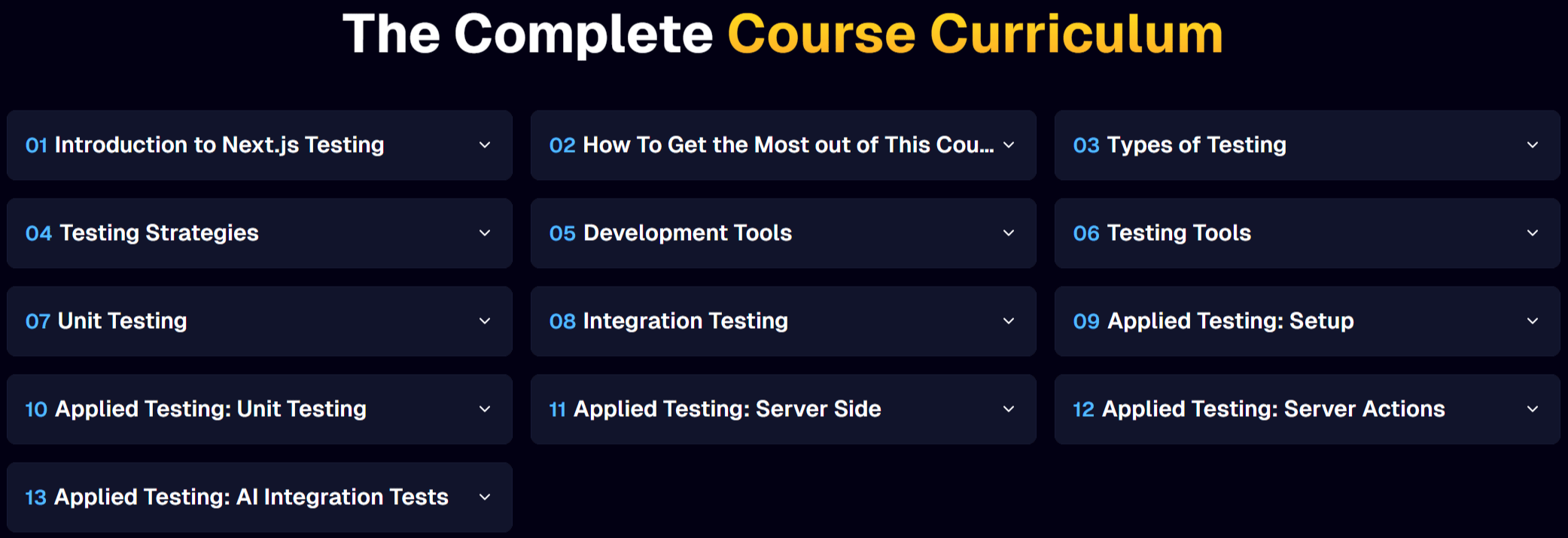 강좌 주제 · JS 마스터리 - The Complete Next.js 테스트 코스 2025-12