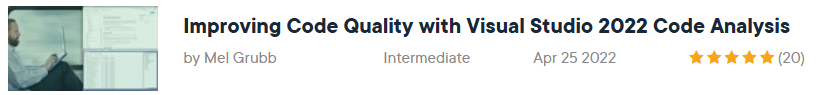 Pictures · Pluralsight — Improving Code Quality with Visual Studio 2022 Code Analysis 2022-4