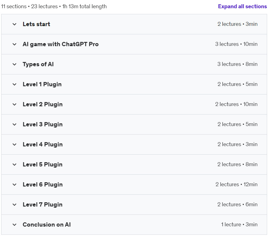 Course topics · Best ChatGPT Plugins for Daily Use for All Levels 2024-6