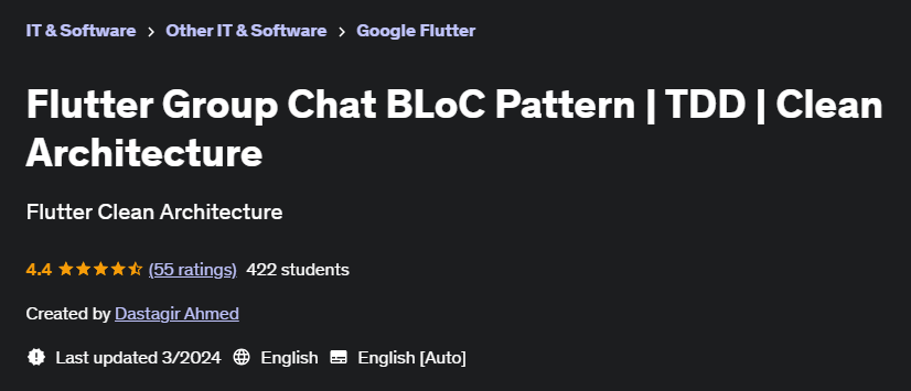 Pictures · Udemy — Flutter Group Chat BLoC Pattern | TDD | Clean Architecture 2024-3