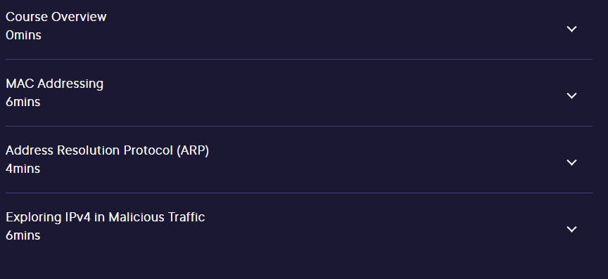 Course topics · Pluralsight — Network Protocols for Security: IPv4 and ARP 2023-8