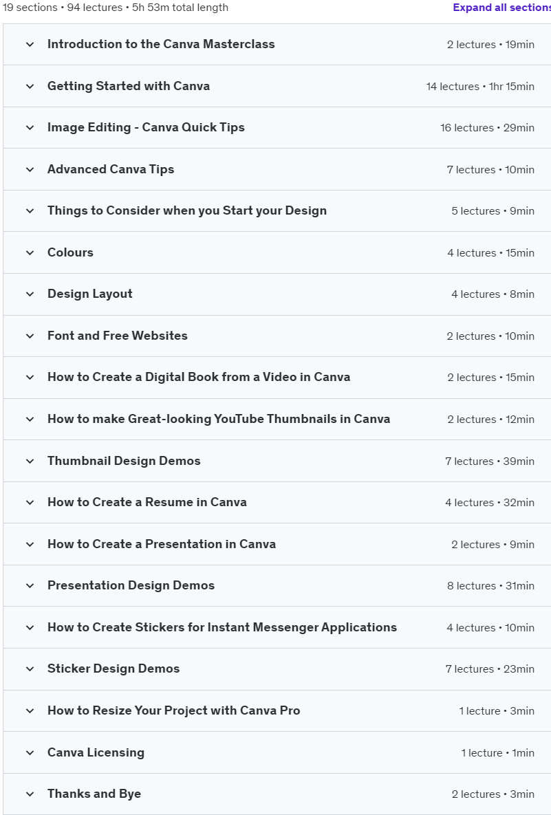 Course topics · Udemy — Canva Masterclass: Beginner to Pro Graphic Design in Canva 2024-4