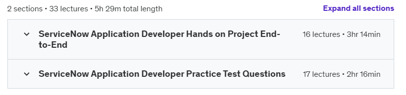 Course topics · Udemy — ServiceNow Certified Application Developer Ultimate Course 2024-10