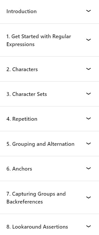 Course topics · LinkedIn — Learning Regular Expressions 2022-10