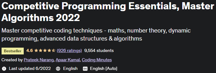 Pictures · Competitive Programming Essentials, Master Algorithms 2022 2022-6