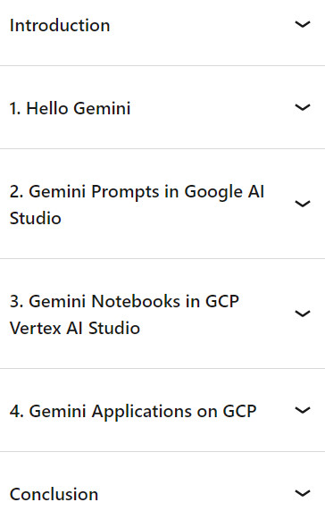 Course topics · LinkedIn — Google Gemini for Developers (2024) 2024-2