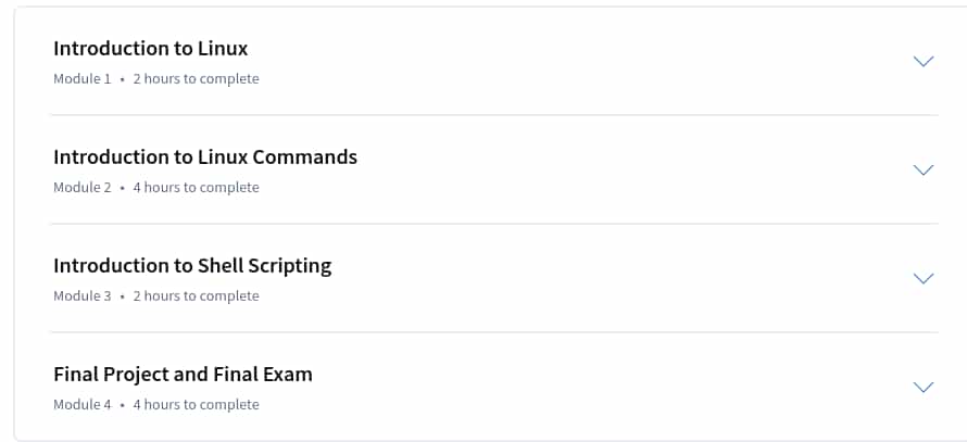 Course topics · Coursera — Hands-on Introduction to Linux Commands and Shell Scripting 2025-1