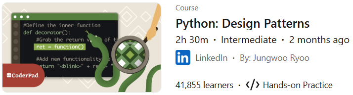 Pictures · LinkedIn — Python: Design Patterns 2025-3