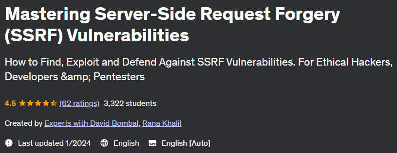 Pictures · Udemy — Mastering Server-Side Request Forgery (SSRF) Vulnerabilities 2024-1