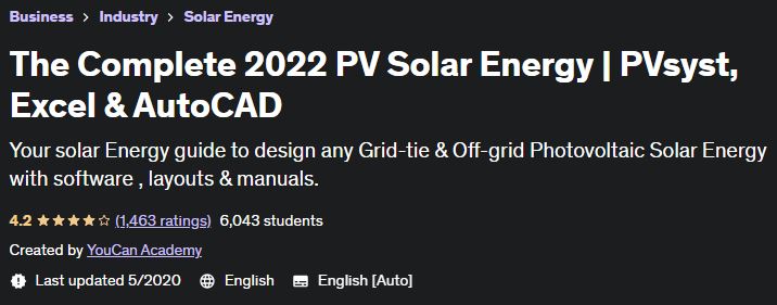 Pictures · Udemy — The Complete 2022 PV Solar Energy | PVsyst, Excel & AutoCAD 2020-5