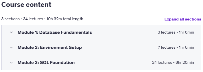 Course topics · PostgreSQL Mastery – Learning SQL doesn’t need to be boring 2025-8