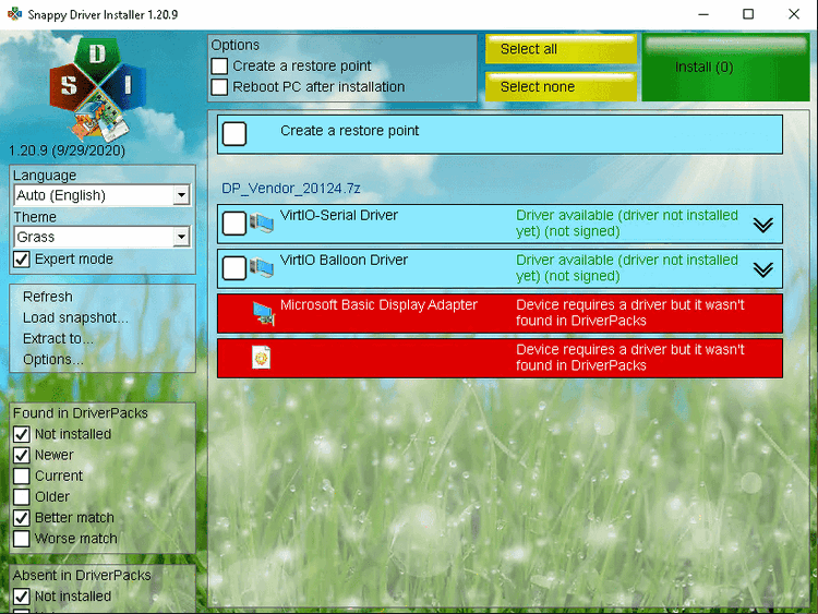 Imágenes · Instalador de motor Snappy Origin v2.0.3.886 + DriverPacks 26.09.2