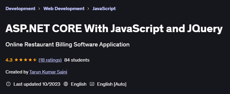Pictures · Udemy — ASP.NET CORE With JavaScript and JQuery 2023-10