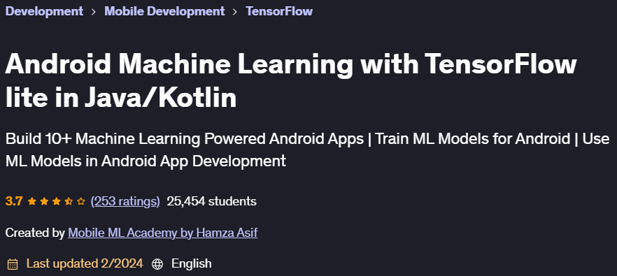 Pictures · Udemy — Android Machine Learning with TensorFlow lite in Java/Kotlin 2023-11