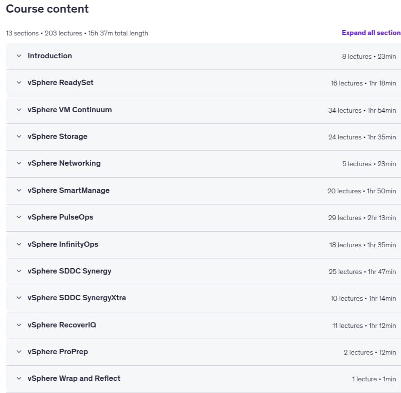 کورس کے موضوعات · VMware vSphere کے بارے میں 8+: پروفیسر کے لئے مکمل گائیڈ 2025-2