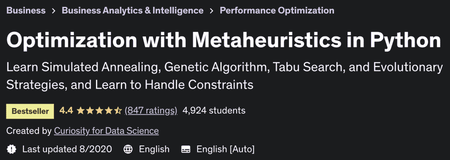Pictures · Udemy — Optimization with Metaheuristics in Python 2020-8