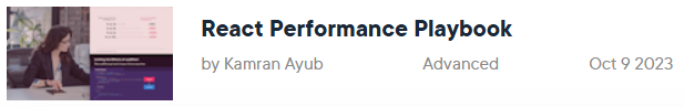 Pictures · React Performance Playbook 2024-2