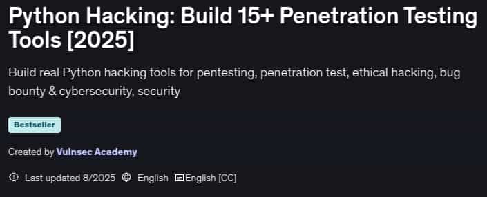 이미지 · Python 해킹 : 건설 15+ 침투 테스트 도구 [2025] 2025-8